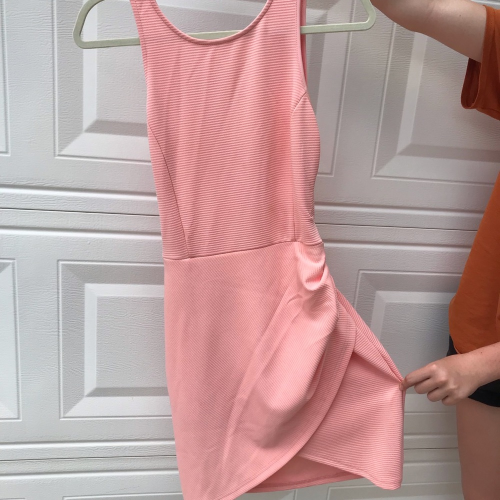 Draped Wrap Metallic Bodycon Dress main image 1